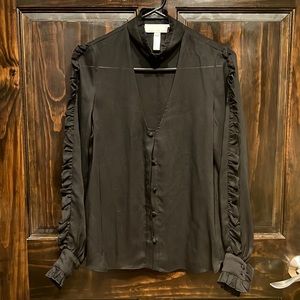 Fleur Du Mal sheer ruffle blouse size 2